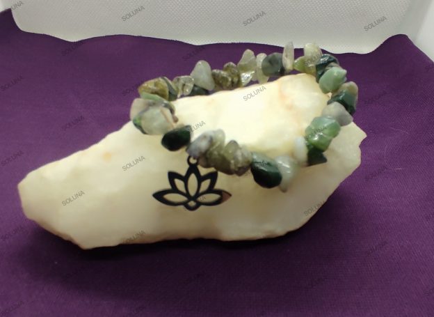 Pulsera minerales Ágata de la India con amuleto