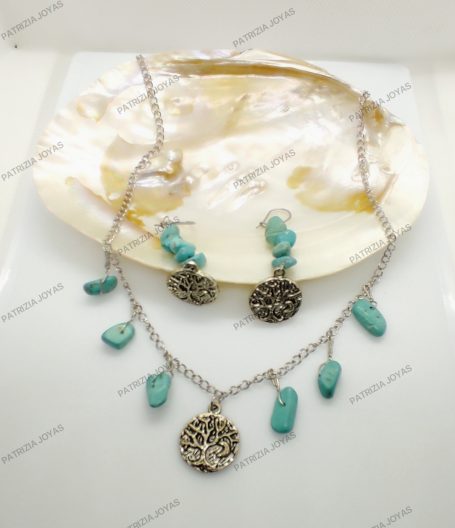 Conjunto turquesa con amuleto Conjunto turquesa con amuleto
